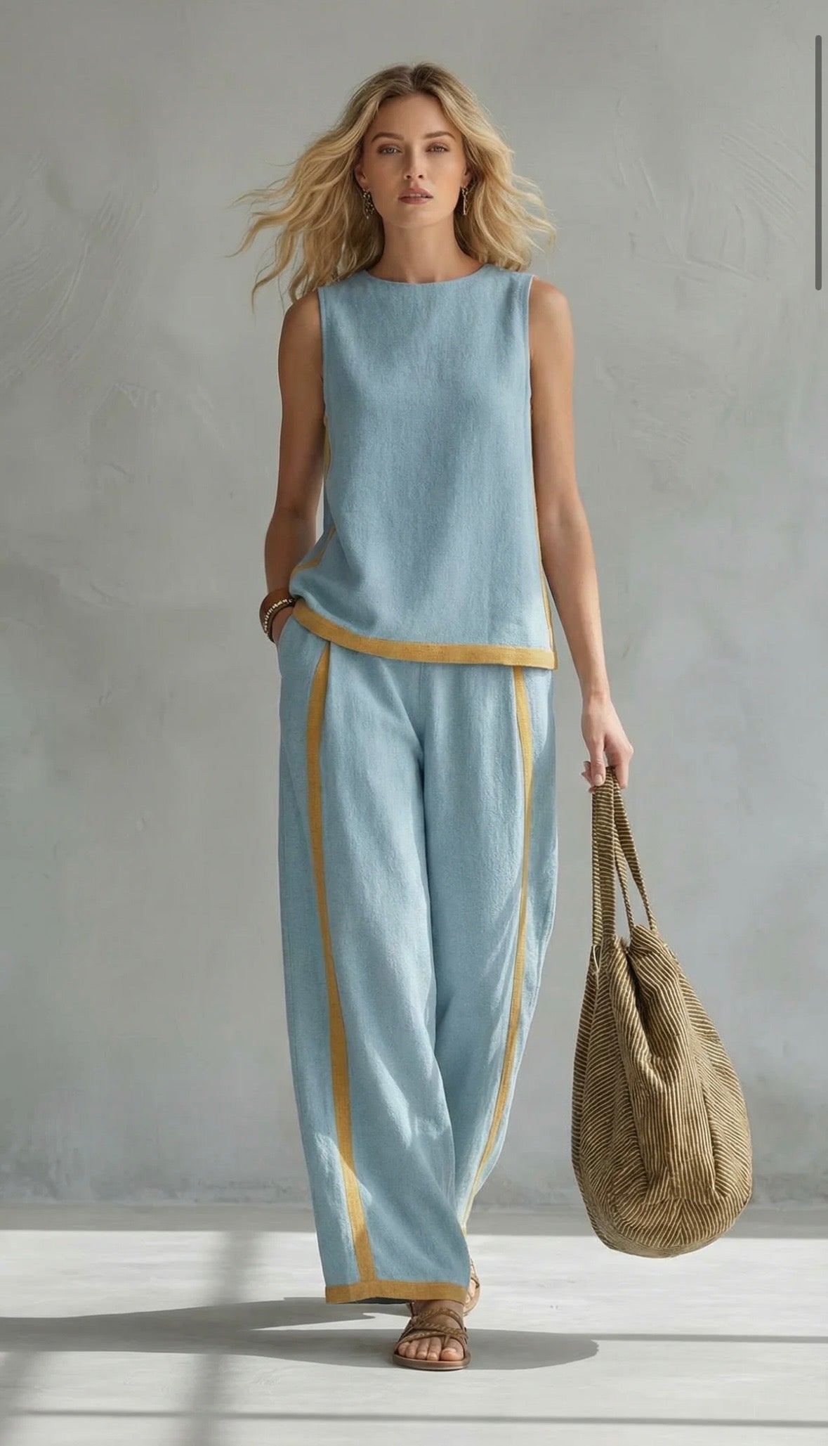 Leila | Elegant Cotton-Linen Two-Piece Set