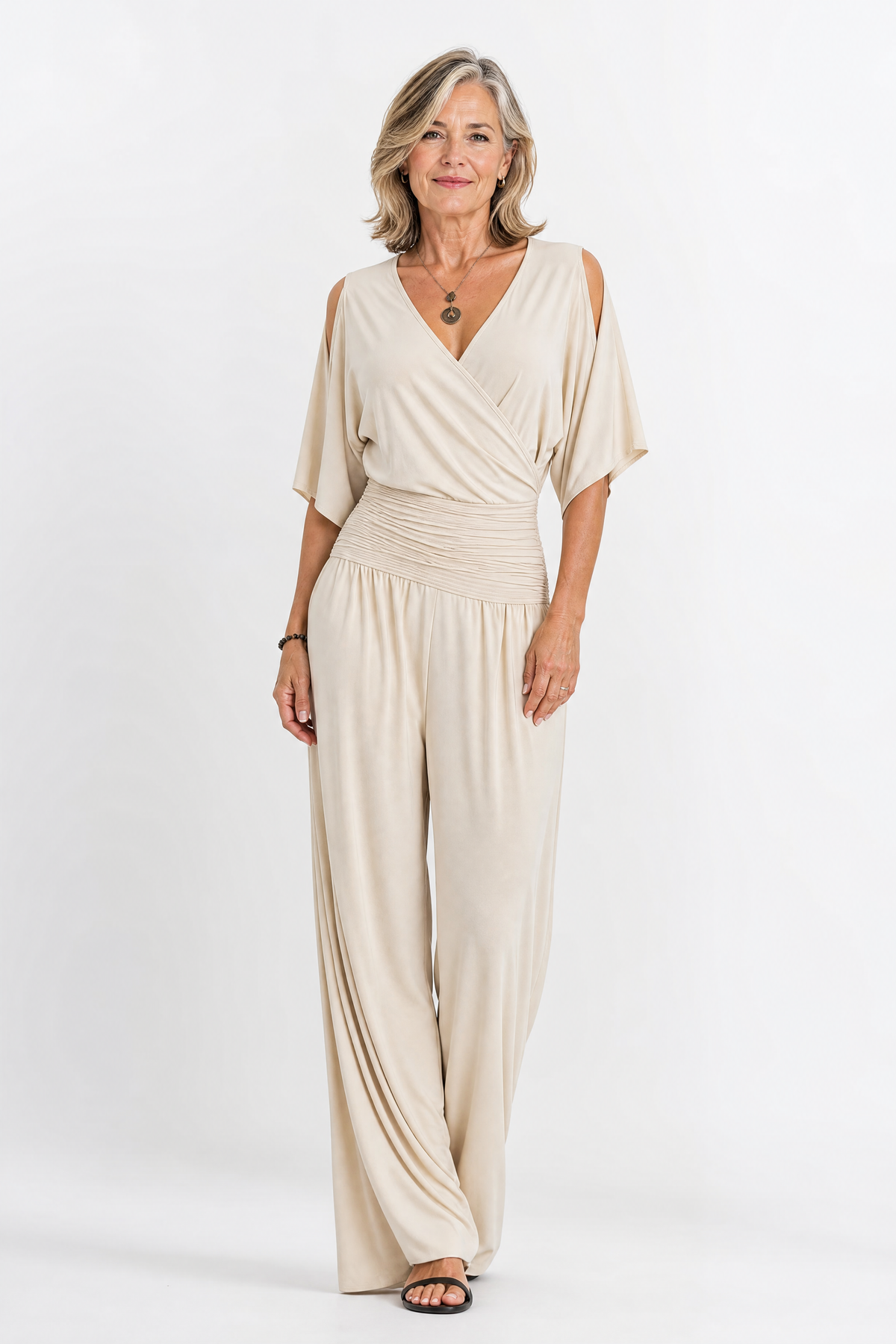 Elise™ — Wide Leg Wrap Jumpsuit