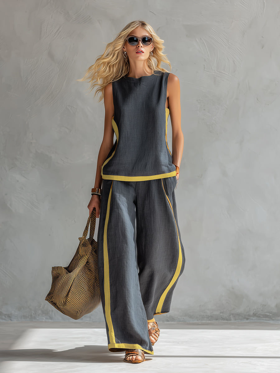 Leila | Elegant Cotton-Linen Two-Piece Set