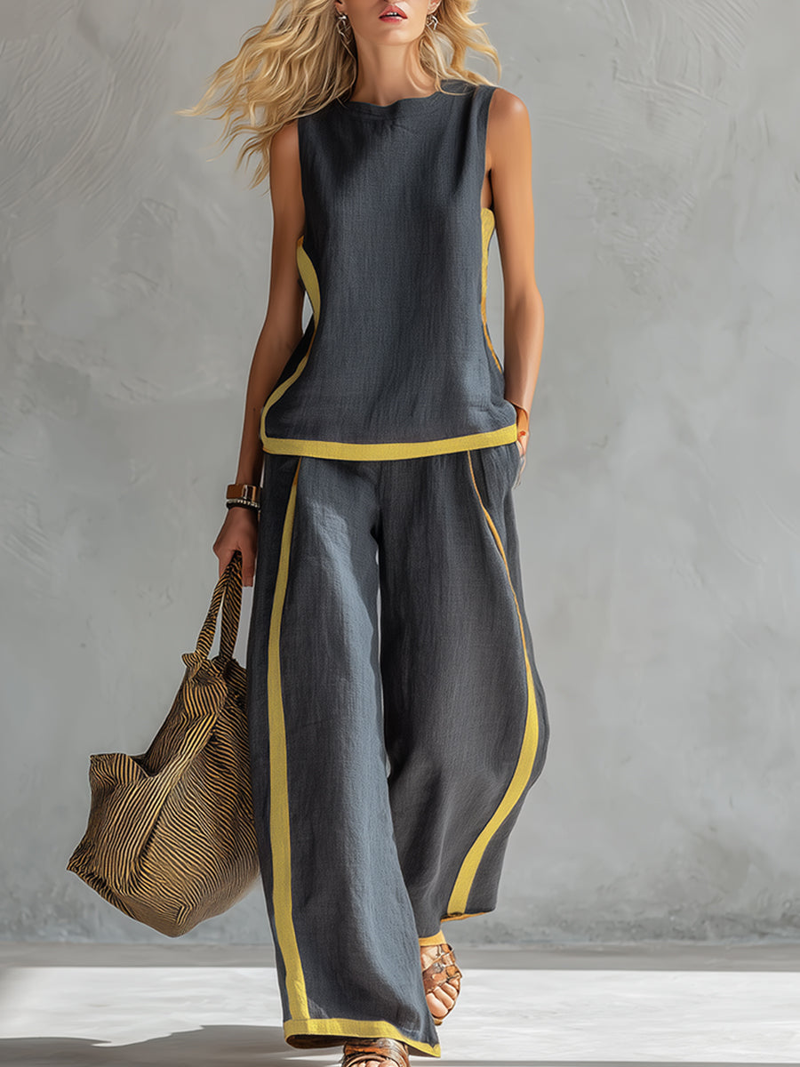 Leila | Elegant Cotton-Linen Two-Piece Set