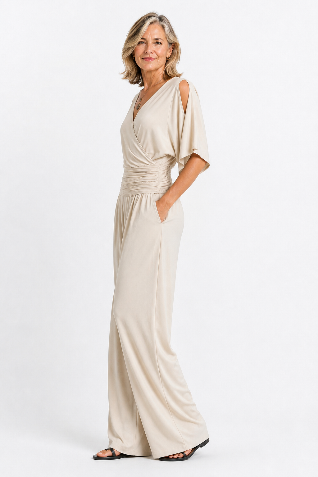 Elise™ — Wide Leg Wrap Jumpsuit