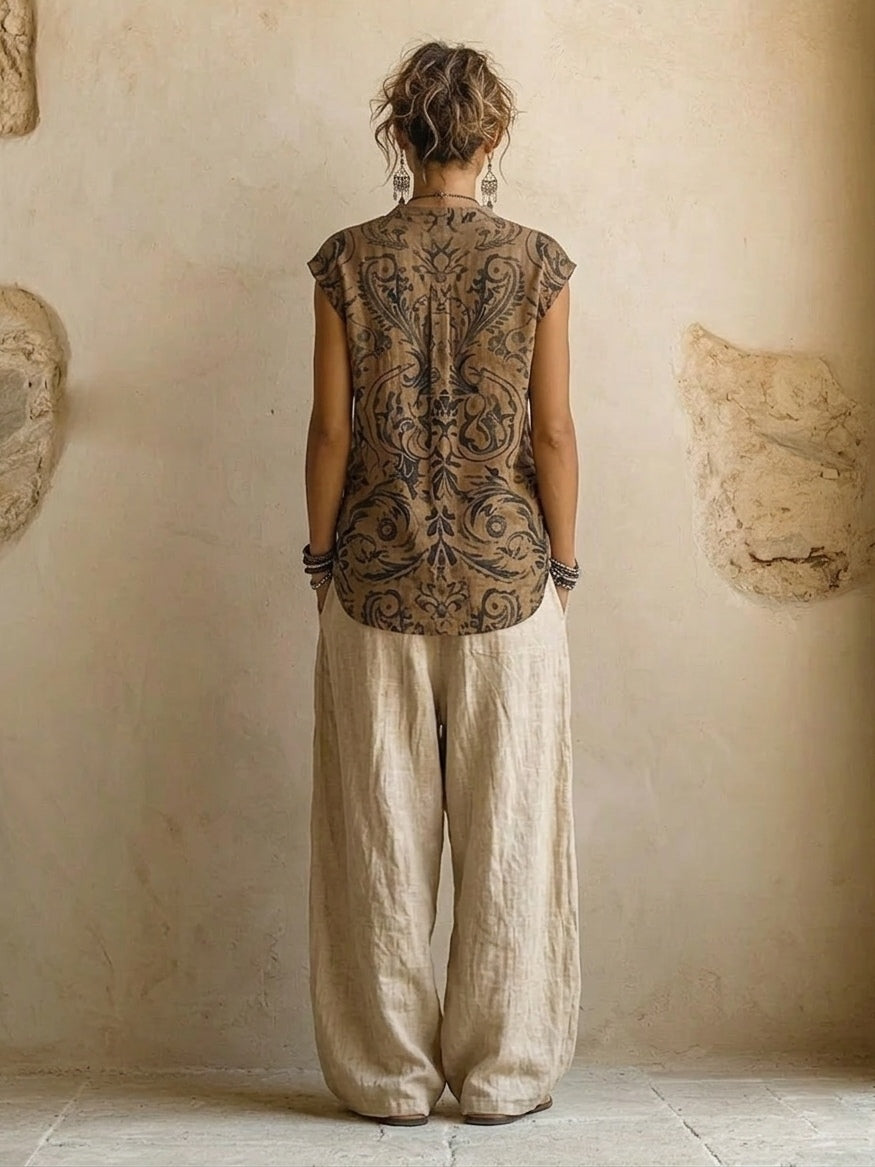 Leona - Natural 3-Piece Set Premium Cotton and Linen Blend