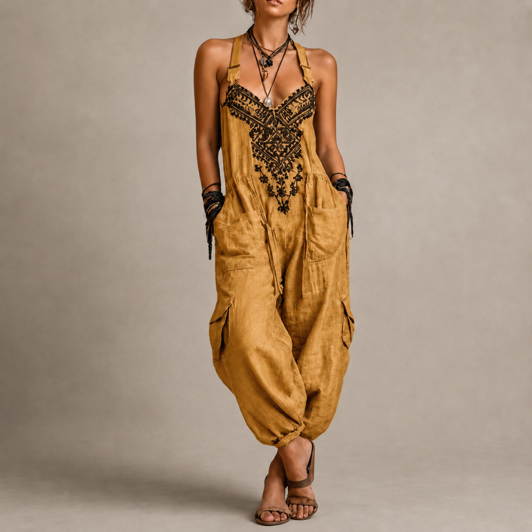 ASTRID - EMBROIDERED BOHEMIAN JUMPSUIT
