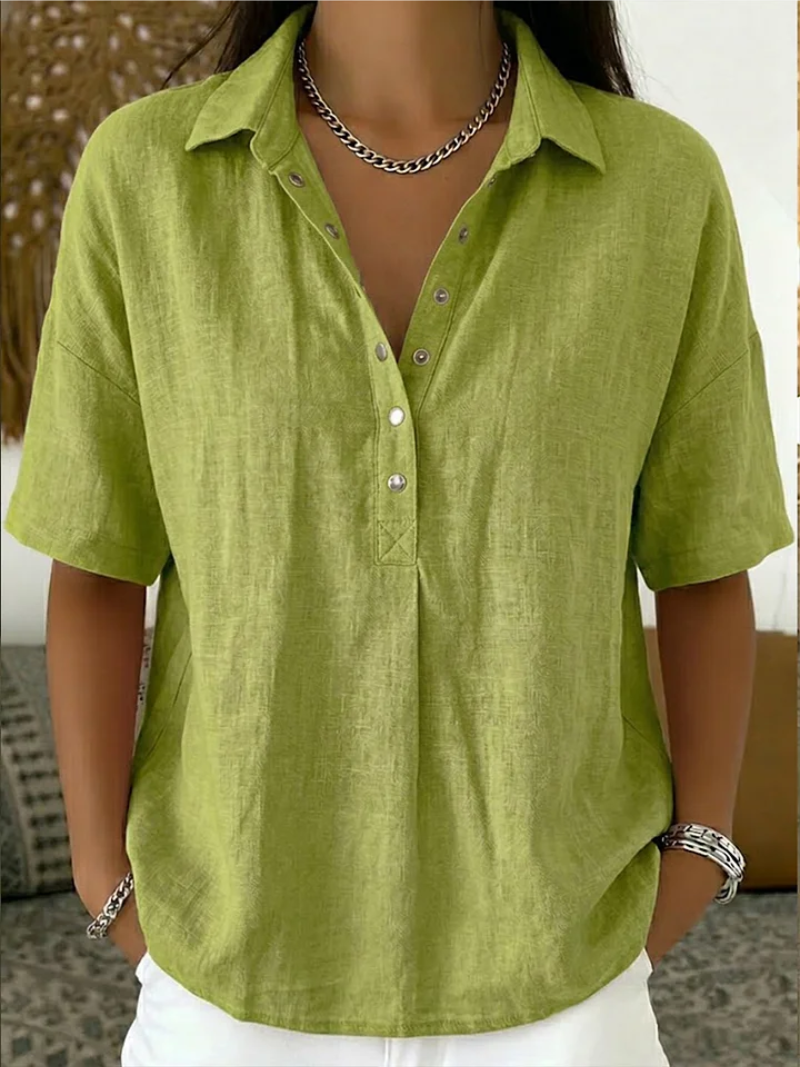 Van Delft Mode® | Button-Detail Collar Blouse