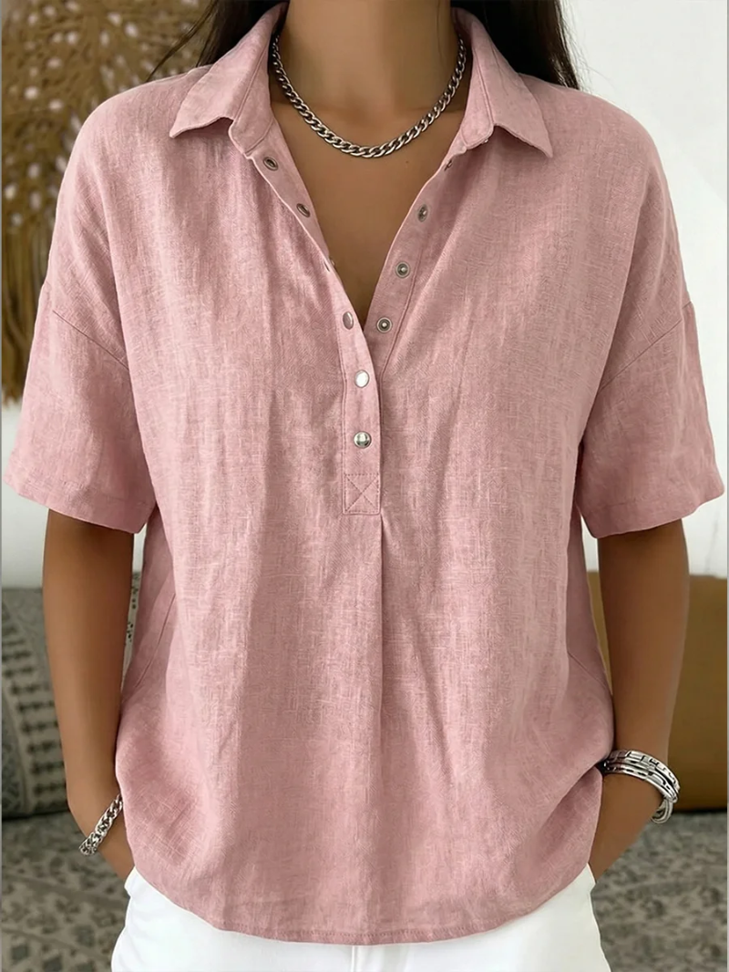 Van Delft Mode® | Button-Detail Collar Blouse