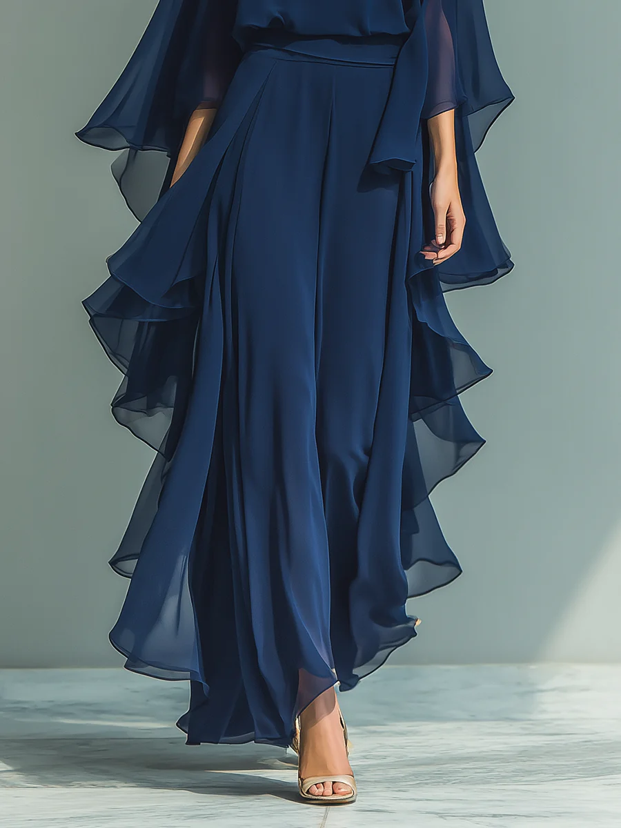 Aurora | Elegant Chiffon Set with Ruffles