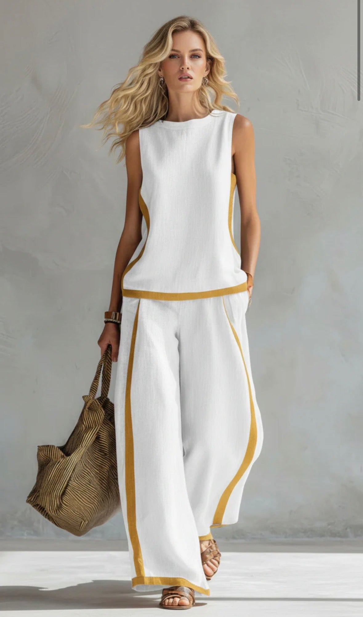 Leila | Elegant Cotton-Linen Two-Piece Set