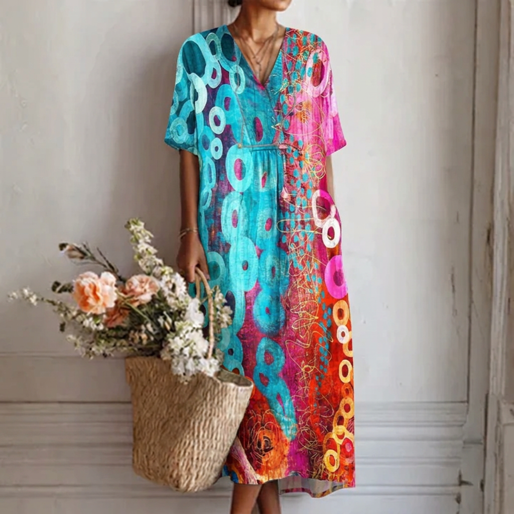 Amara™ | Vibrant Tie-Dye Dress