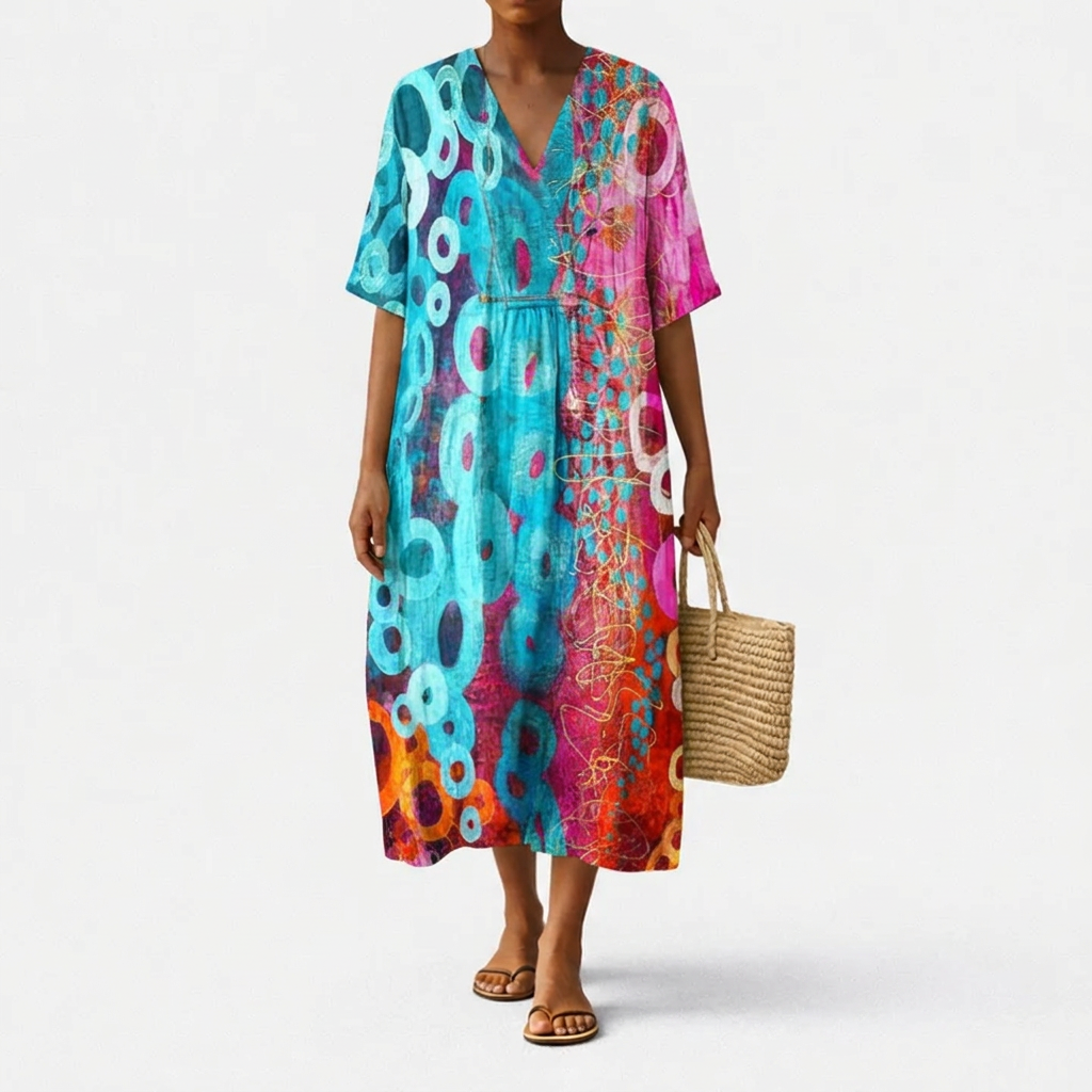 Amara™ | Vibrant Tie-Dye Dress