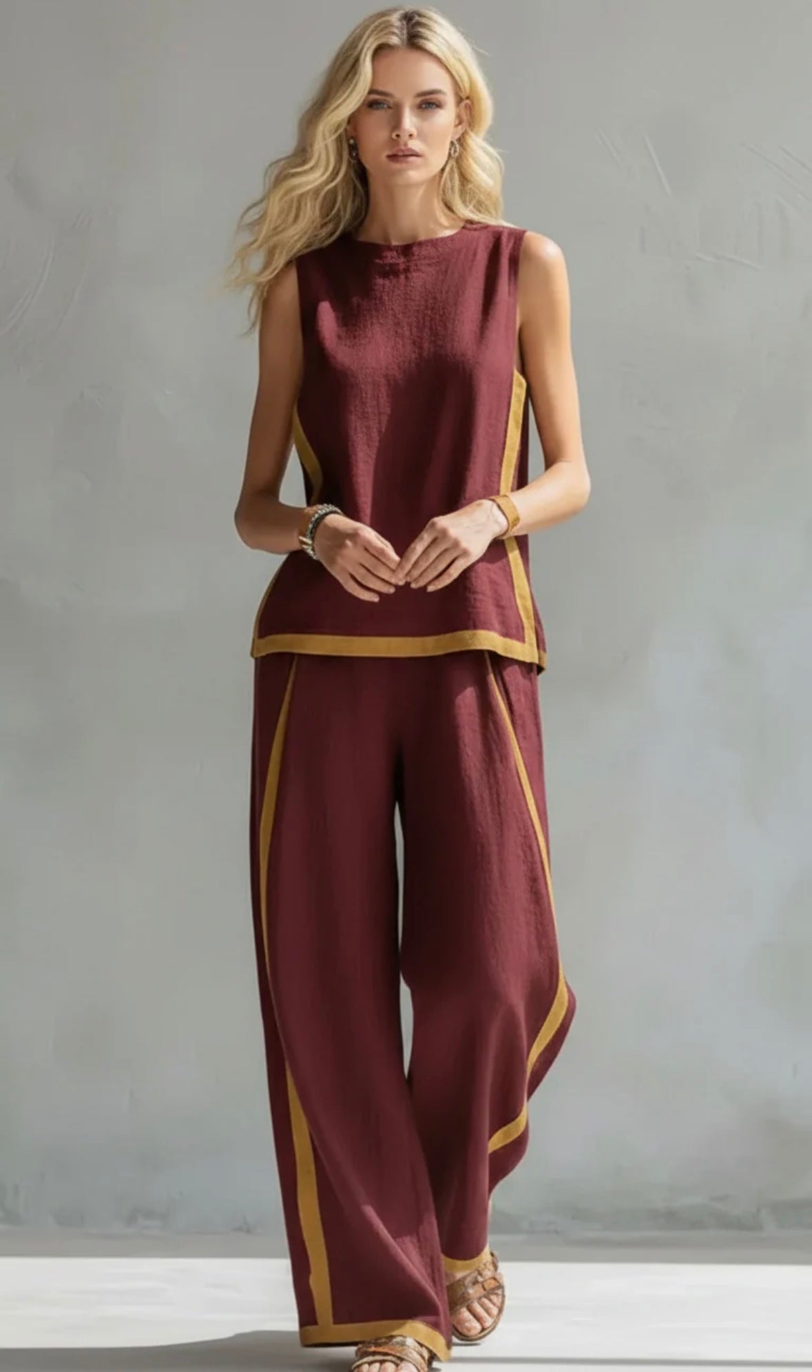 Leila | Elegant Cotton-Linen Two-Piece Set