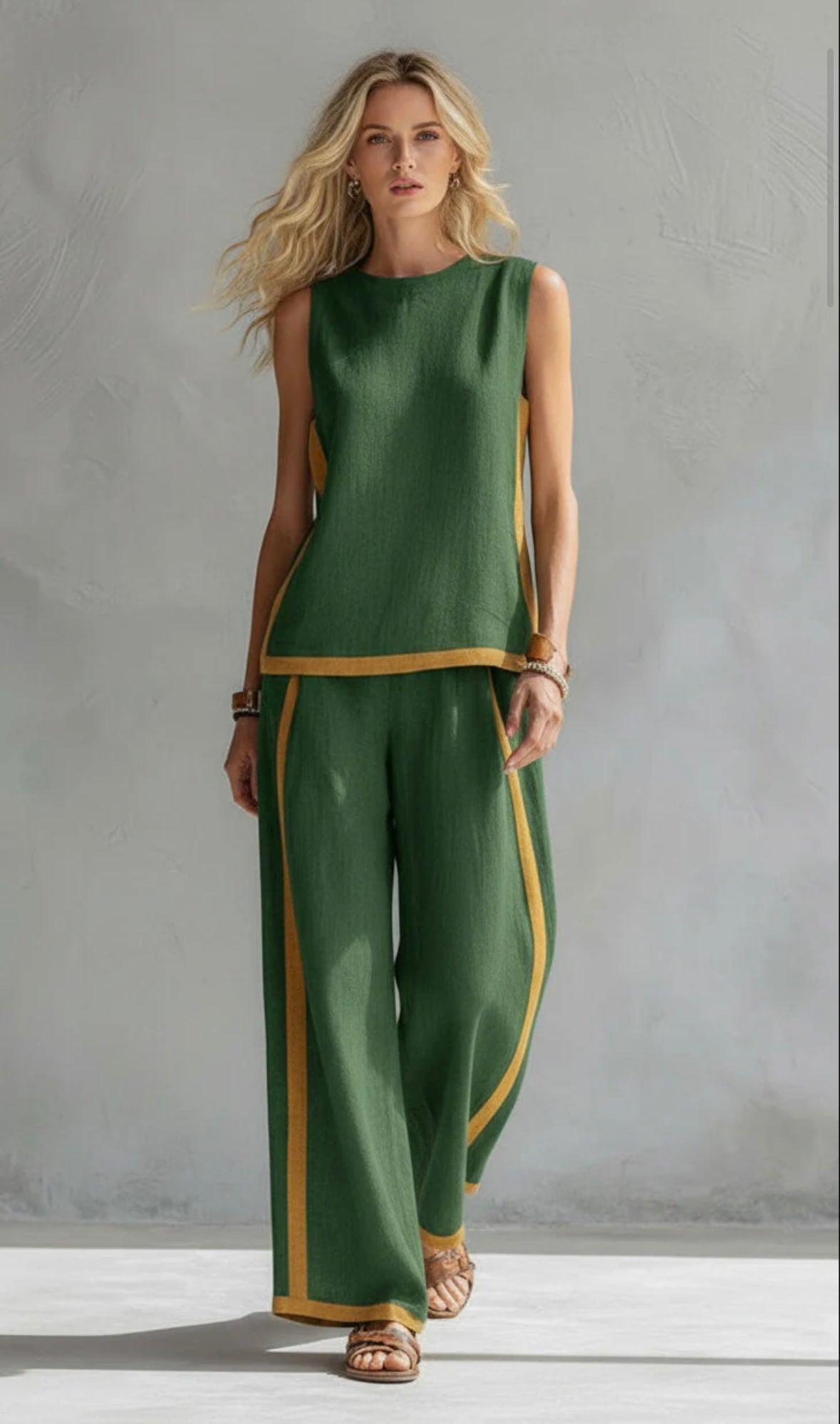 Leila | Elegant Cotton-Linen Two-Piece Set