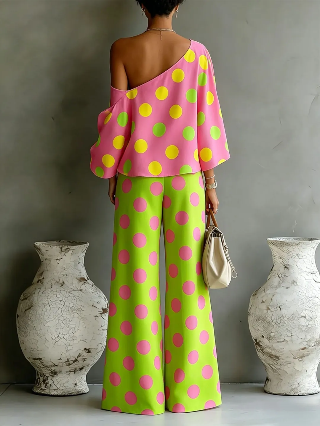 Olivia | Polka Dot Wide-Leg Set