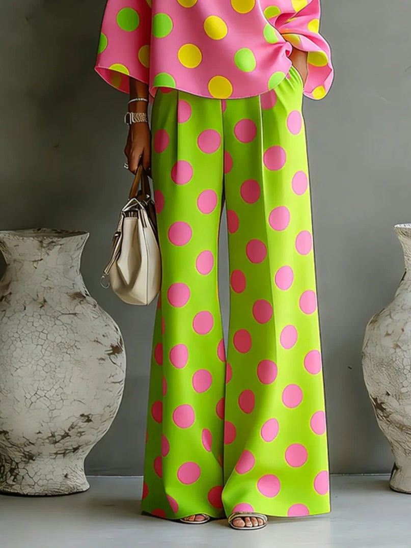 Olivia | Polka Dot Wide-Leg Set