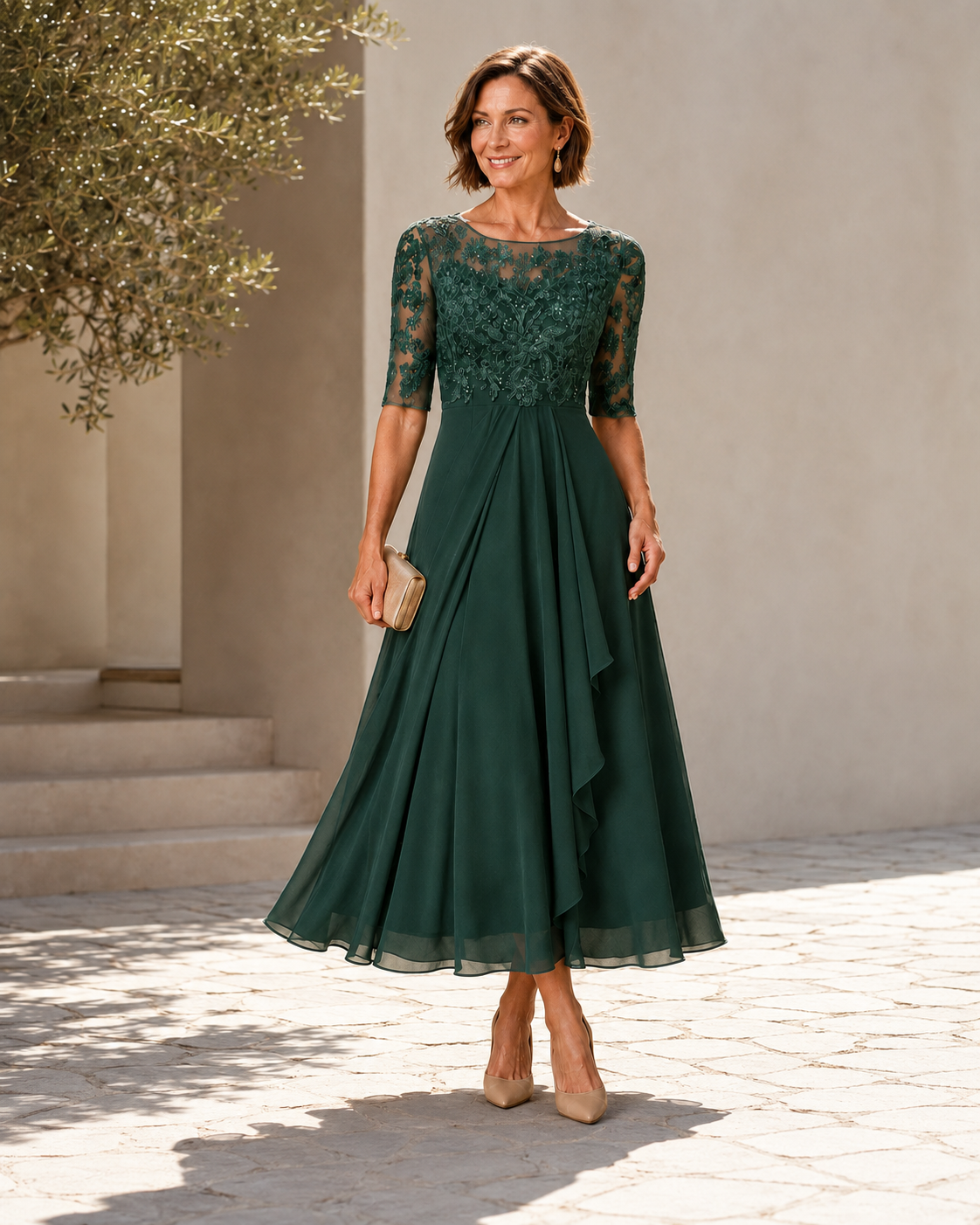 Rose | The Flattering Lace Midi Dress