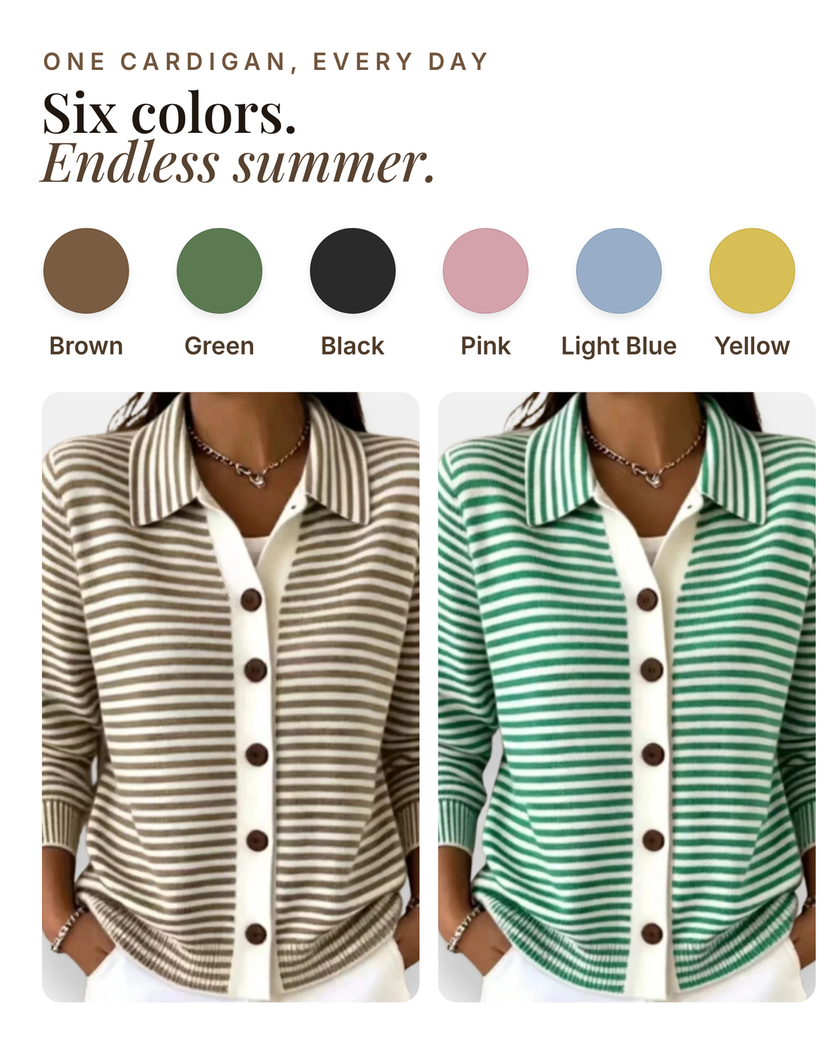Basia | Striped Button Cardigan