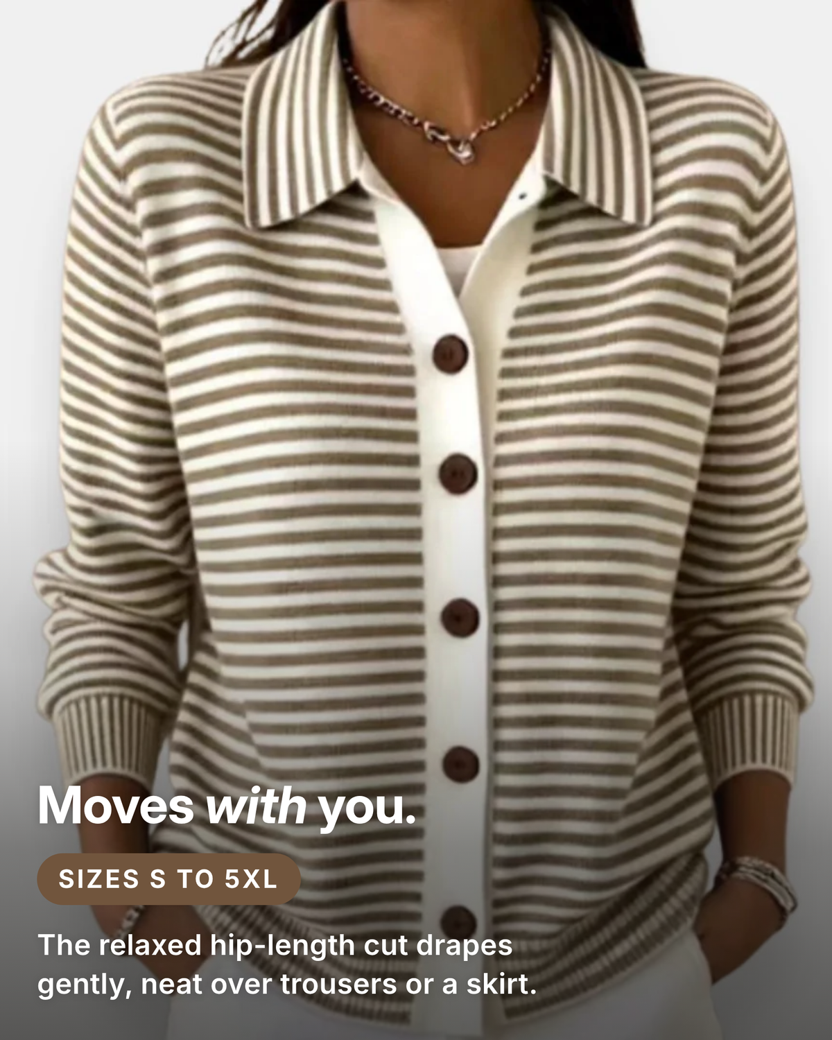 Basia | Striped Button Cardigan
