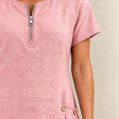 Layna cotton dress pink overview detail