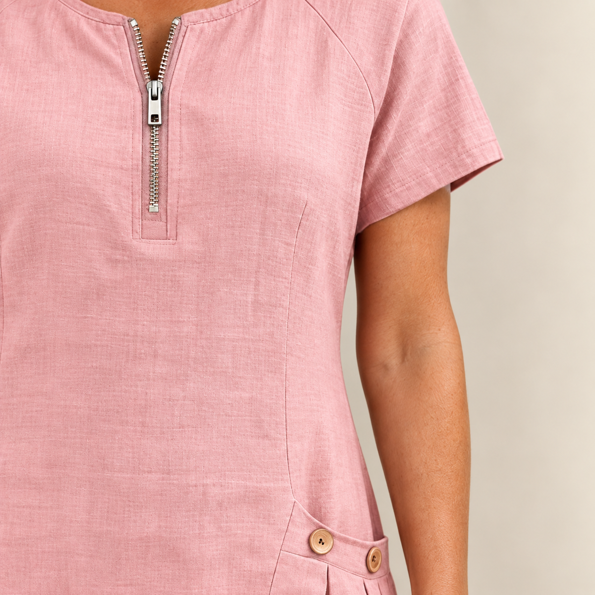 Layna cotton dress pink overview detail