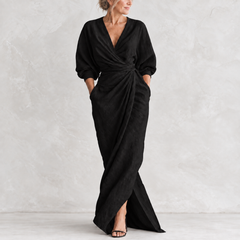 Lorena Maxi Dress black main view on light studio background
