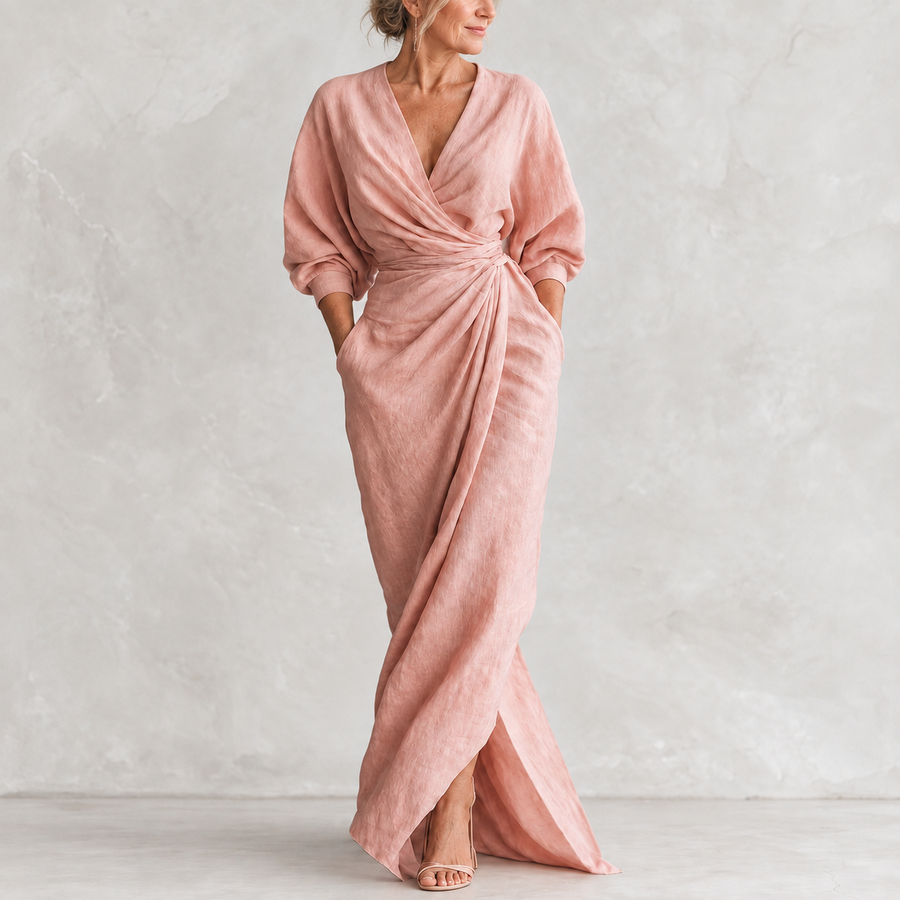 Lorena Maxi Dress pink main view, enhanced high-resolution product photo