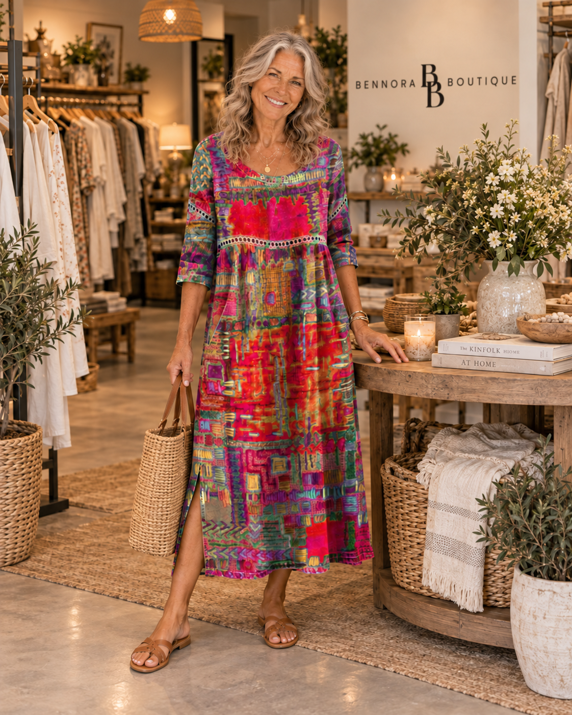 Manuela Dress with Ethnic Patchwork – Bennora Boutique