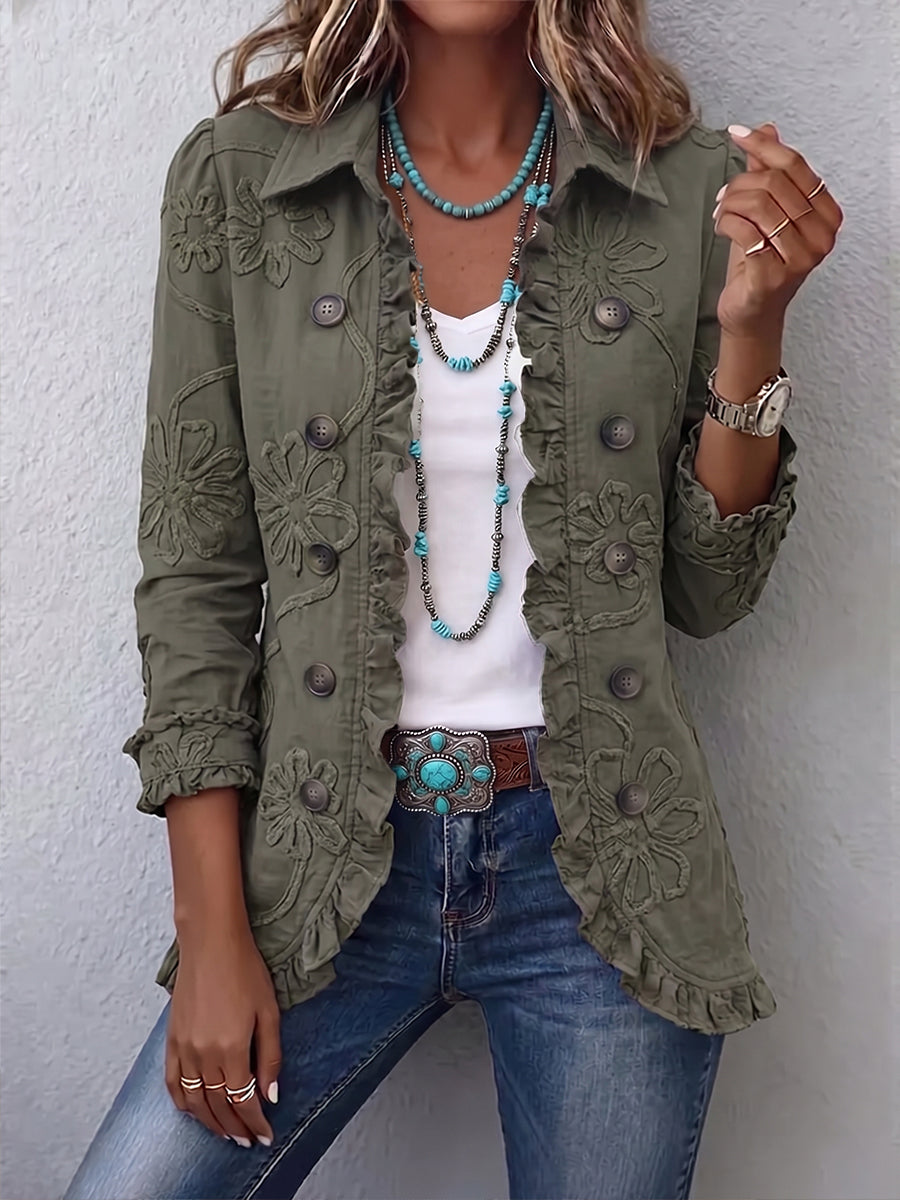Faustine | Embroidered Floral Utility Jacket